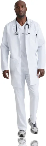 Vista 5 de Barco Grey's Anatomy Scrubs Signature - Noah Professional - Abrigo de laboratorio médico de longitud completa de 4 botones de manga larga de 37