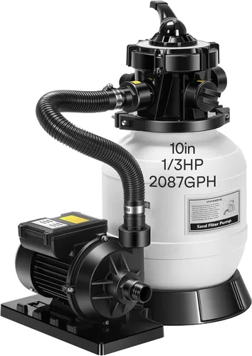 Vista 11 de VIVOHOME Bomba de filtro de arena mejorada de 2087 GPH con temporizador, se adapta a piscinas enterradas/sobre el suelo de hasta 10,000 galones