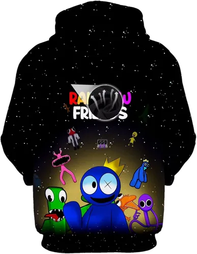 Vista 3 de AQNXF Sudadera con capucha para niños de dibujos animados casual divertida sudadera con capucha para jugar camisetas deportivas para niños