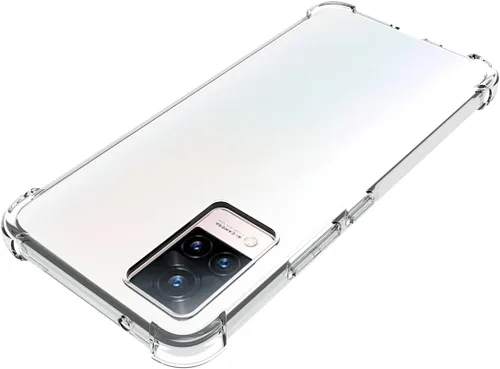 Vista 4 de USTIYA Funda para Vivo V21 5G Clear TPU Cuatro Esquinas Cubierta Protectora Transparente Suave Funda