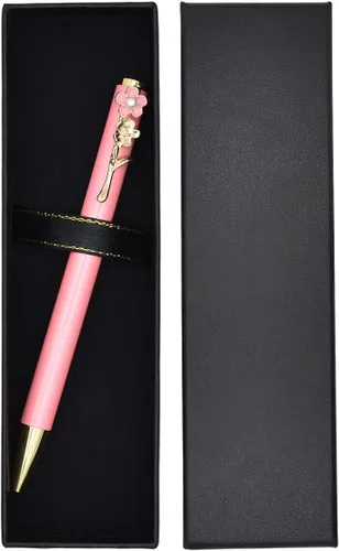 Vista 8 de Gullor Bolígrafo de laca negra con estuche de negocios, bolígrafo de metal retráctil ejecutivo de lujo para hombres y mujeres, oficina ejecutiva Azul