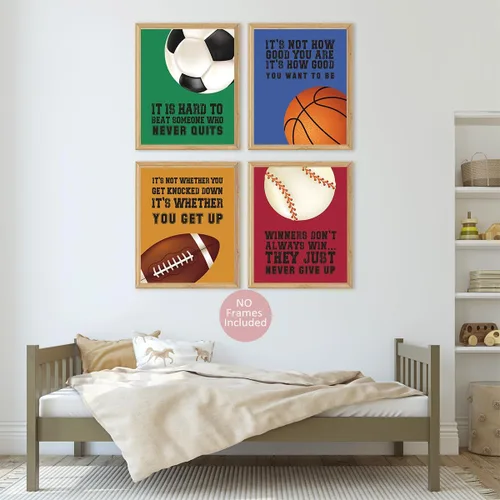 Vista 4 de MTL HOE Pósteres inspiradores para pared, impresión de la habitación de los niños, arte motivacional de deportes, citas positivas, baloncesto