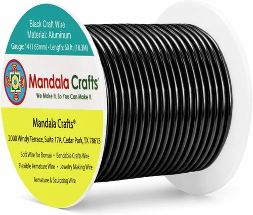 Vista 212 de Mandala Crafts - Alambre de aluminio anodizado de calibre 22 para hacer joyas - 137.2 m de alambre flexible surtido y coloreado - Doble para bonsái