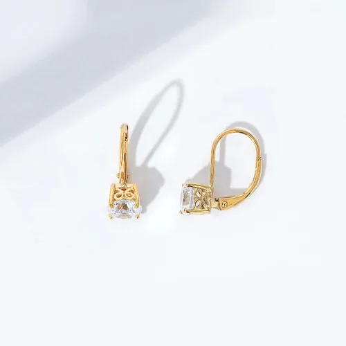Vista 4 de Tienda Collection Platinum-Plated Sterling Silver Infinite Elements Zirconia Leverback Earrings