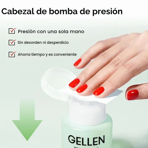 Vista 7 de Gellen Removedor de esmalte de uñas, sin acetona, para esmalte de uñas