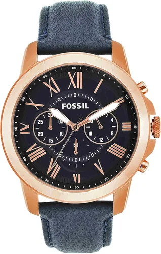 Vista 12 de Fossil Reloj para hombre, reloj cronógrafo de cuarzo Grant Cuero negro/plata/negro