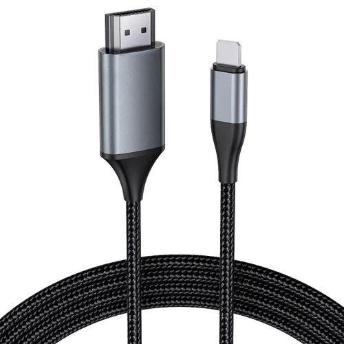 Vista 6 de Cable Lightning 2 en 1 de 6 pies • Tipo C a HDMI • Cable HDMI de doble interfaz para iPhone 16/15/14/Pro/Max y iPad Pro/Air, sincroniza video