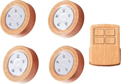 Vista 9 de Luces de disco con control remoto, luces LED para debajo del gabinete con temporizador automático, funciona con pilas, luz regulable debajo