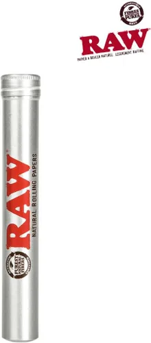 Vista 2 de RAW Thentic - Tubo de aluminio estilo cigarro, plata, 1 unidad