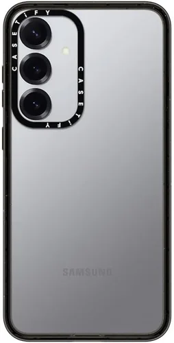 Vista 79 de CASETiFY Funda de impacto para Galaxy S22+ - Adhesivo Aries Moross, color negro transparente