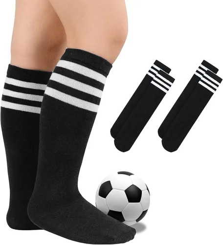 Vista 25 de Century Star Calcetines de fútbol de algodón para niños y jóvenes, calcetines de tubo suave, hasta la rodilla, calcetines deportivos largos