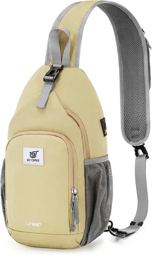 Vista 21 de SKYSPER - Mochila cruzada con bloqueo RFID, mochila de bandolera, mochila para el hombro y el pecho, mochila de viaje y senderismo, para mujeres