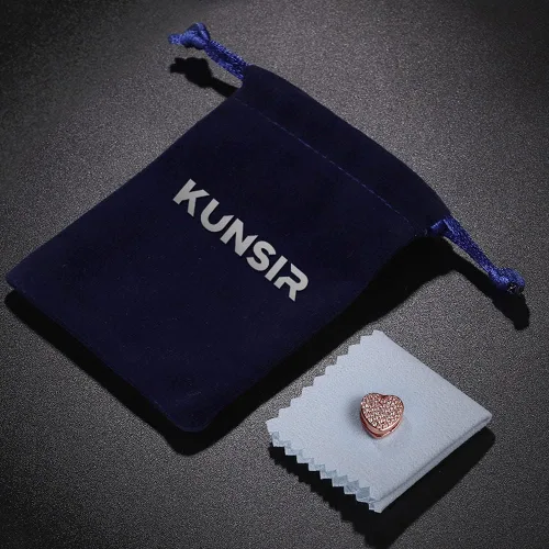 Vista 3 de KUNSIR Abalorio de plata de ley 925 con clip para reflejos, pulsera de malla, se adapta a pulseras planas, regalo para mujeres (forma de corazón)