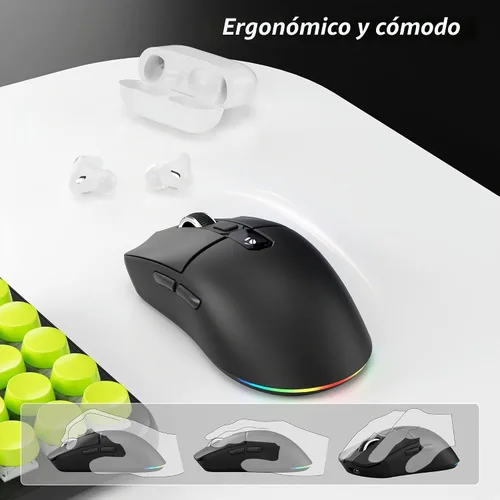 Vista 8 de Uciefy Ratón inalámbrico Bluetooth U8, recargable, LED para computadora Negro