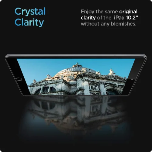 Vista 5 de Spigen Protector de pantalla de vidrio templado [GlasTR Slim] diseñado para iPad de 10.2 pulgadas (9ª (2021) / 8ª (2020) / 7ª (2019)