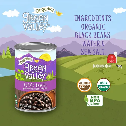 Vista 4 de Green Valley Organics Black Beans Certificado orgánico Deliciosamente tierno, cremoso y suave Piel oscura profunda Buena fuente de fibra