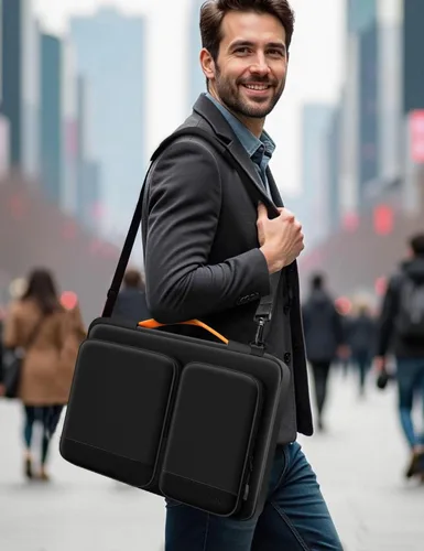 Vista 6 de Alfheim Funda para laptop de 15,6 a 16 pulgadas, protección de 360°, impermeable, a prueba de golpes, ligera, para MacBook Pro 16, compatible