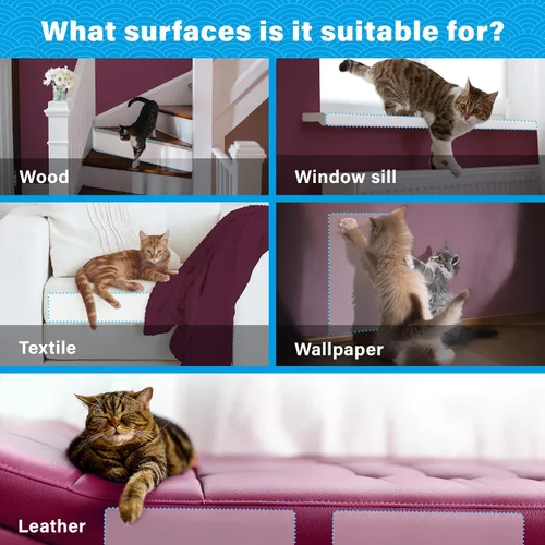 Vista 2 de Protector de muebles antiarañazos para gatos, protector de arañazos de sofá contra gatos, protección de muebles contra arañazos de gatos (10XL)
