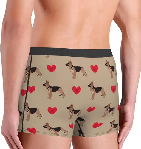 Vista 3 de Men's Underwear German Shepherd Dog with Hearts Soft breathable Boxer Briefs Stretch Trunks