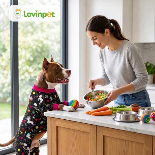 Vista 8 de LovinPet Pijamas grandes para perros Pitbull: cuidado de heridas/ropa de perro poscirugía, mamelucos para perros, estampado negro de arco iris