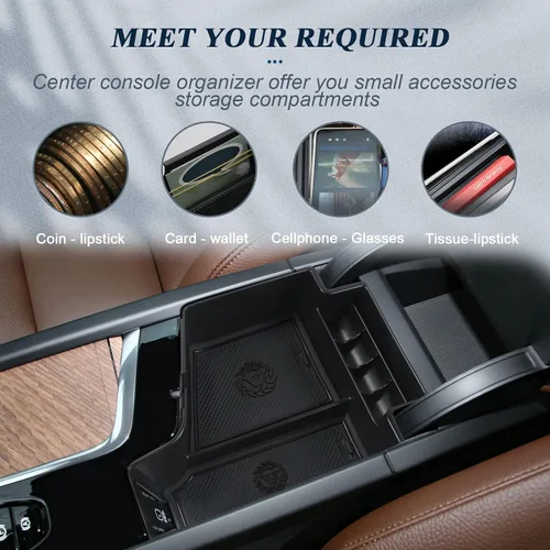 Vista 3 de BIBIBO 2023 2024 XC60 XC90 S90 V90 Organizador de Consola Central para Volvo XC60 V60 S60 S90 V90 XC90 de 2018-2023 2024 Caja de Almacenamiento