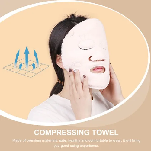 Vista 2 de Toalla de vapor facial reutilizable, calentador de toallas de spa, compresas frías y calientes, antienvejecimiento, hidratante, belleza, cuidado