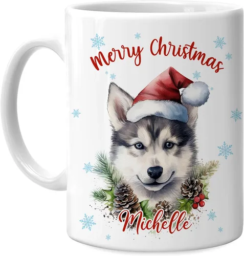 Vista 7 de Hyturtle Regalos personalizados para amantes de los osos – Taza de café de cerámica con nombre personalizado de oso con sombrero de Papá Noel