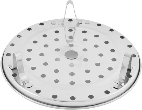 Vista 3 de uxcell Placa redonda de acero inoxidable para cocinar alimentos Steamer Rack Plate 7.7 in Dia 2pcs tono plateado