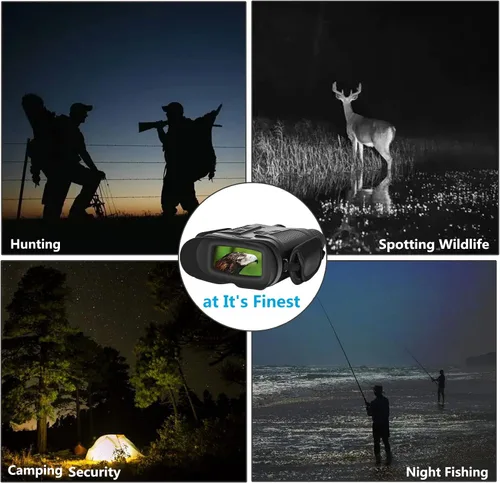 Vista 3 de Prismáticos digitales de visión nocturna para adultos con iluminación infrarroja con zoom para caza, vigilancia, navegación, vida silvestre o pesca