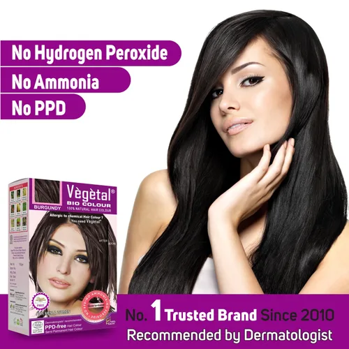 Vista 4 de Vegetal Bio - Tinte para el cabello, color burdeos, 150 g (5,3 oz), seguro