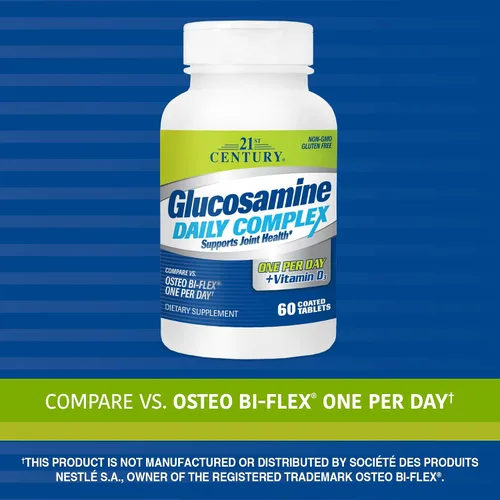 Vista 2 de 21st Century Glucosamine Daily Complex Plus D Tabletas, 60 unidades (27708)