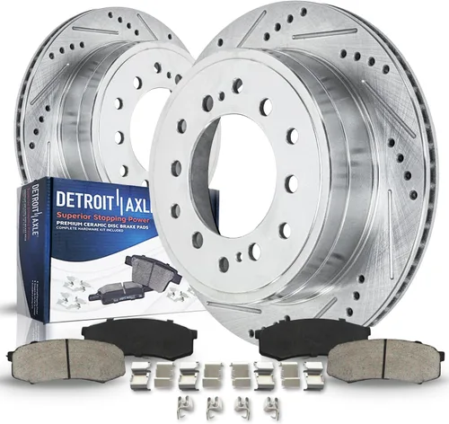 Vista 23 de Detroit Axle - Zapatas de freno traseras para Chevrolet Aveo Aveo5 Spark Pontiac G3 Suzuki Swift+ Reemplazo de zapatas de freno semimetálicas