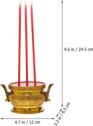 Vista 2 de NUOBESTY Lámpara de vela budista LED eléctrica luz decorativa quemador de incienso soporte budista templo budista Buddha suministros candelabros