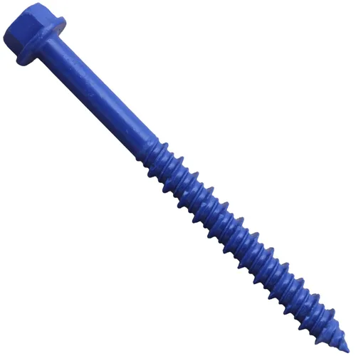Vista 12 de Tornillos de anclaje de hormigón azul de 1/4 pulgadas x 1-1/4 pulgadas, acero al carbono endurecido, para interior y exterior, tornillos resistentes