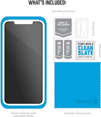 Vista 4 de BodyGuardz - Protector de pantalla de privacidad Spyglass Edge, protección extrema contra impactos y arañazos de borde a borde para iPhone Xs Max