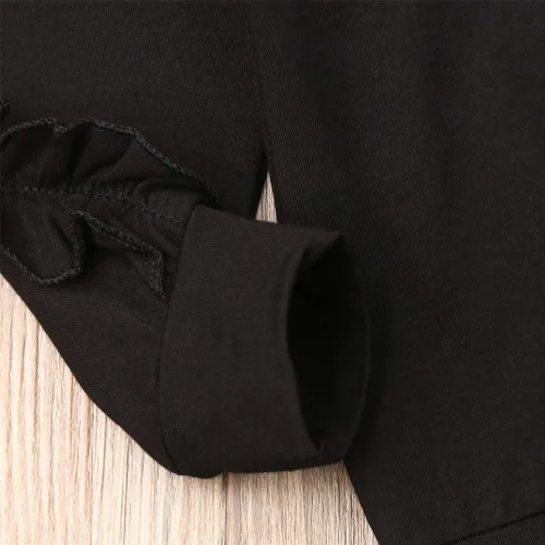 Vista 5 de Conjunto de 2 piezas de pijama para bebés de 6 a 3 años de edad, camisas y pantalones de algodón con volantes