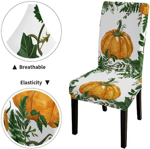 Vista 54 de CAPSCEOLL Christmas Dining Chair Covers,Snowflakes Festive Winter Pattern Stretch Chair Covers for Dining Room Set of 2 Washable Spandex Parson