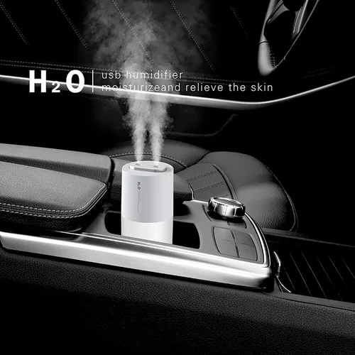 Vista 2 de Mini humidificador portátil de niebla fría de 13.5 fl oz, humidificador de escritorio USB para dormitorio, oficina, viajes con luz nocturna LED