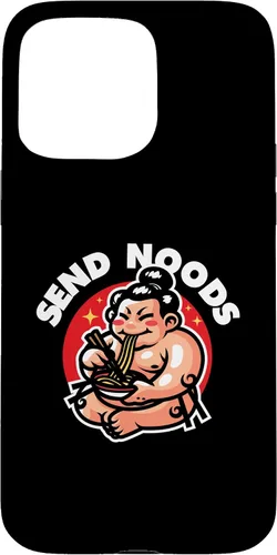 Vista 28 de iPhone 16 Funny Send Noods Sumotori Eating Noodle Japan Sumo Case