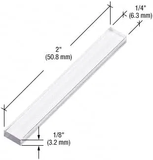 Vista 4 de CRL Bloques de ajuste de plástico transparente de 1/8" x 1/4" x 2" - PSB125 - 100 piezas