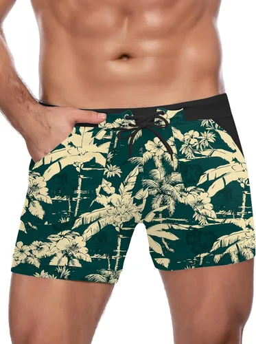 Vista 15 de COOFANDY Trajes de baño para hombre Slip de natación sexy Traje de baño de pierna cuadrada Traje de baño Short de natación Traje de baño con 4