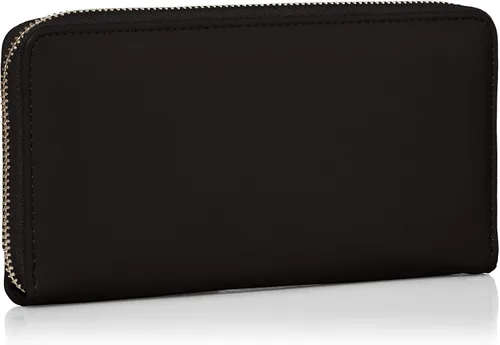 Vista 2 de Cartera de pulsera para mujer con soporte para teléfono celular con cremallera alrededor de la cartera de poliuretano negro