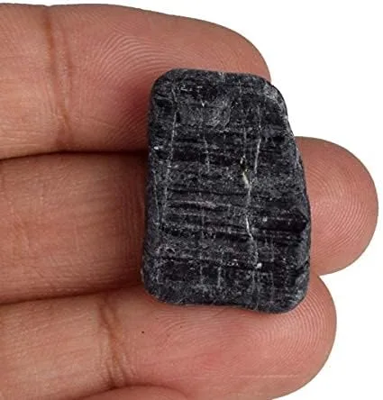 Vista 4 de GEMHUB Turmalina natural AAA++ de calidad 115.50 Ct, cristal curativo, piedra de turmalina negra cruda, Gema, Turmalina mejorada