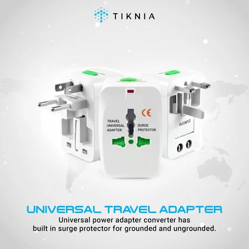 Vista 2 de Adaptador de viaje, todo en todo el mundo, adaptador universal europeo, enchufe de cargador de pared internacional para (sin puerto USB) Asia Europa