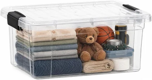 Vista 61 de Superio Mini contenedor de almacenamiento de plástico para crayón, suministros de arte y estuche de costura, organizador pequeño apilable
