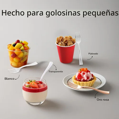 Vista 5 de Restaurantware - Mini tenedor de plástico negro, 4 pulgadas, 100
