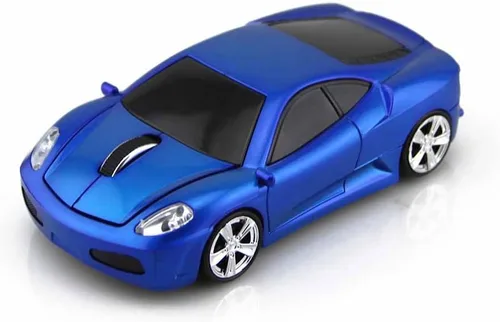 Vista 5 de MGbeauty Ratón Inalámbrico con Diseño de Coche Deportivo Ratón Óptico para Computadora para PC Portátil MAC con Luz LED (Azul)