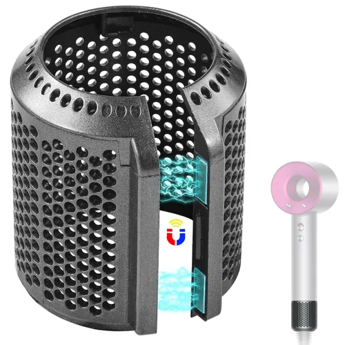 Vista 6 de Filtro externo magnético para secador de pelo compatible con Dyson Supersonic (negro)