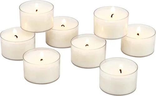 Vista 9 de Stonebriar Velas de té de 8 horas de tiempo de combustión, velas transparentes sin perfume de larga duración para decoración del hogar y ocasiones