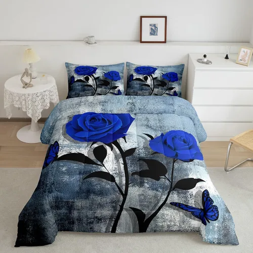 Vista 15 de Erosebridal Juego de ropa de cama turquesa tamaño individual para niños y niños, color verde azulado y gris degradado para niñas y adultos, relleno